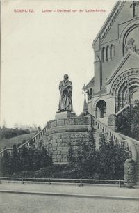 1907 Luther-Denkmal vor der Lutherkirche - Goerlitz; Postkarte Lutherdenkmal, Lutherdenkmal, Luther Briefmarken, Martin Luther, Luther-Denkm&auml;ler, Lutherdenkm&auml;ler, Martin Luther Denkmal