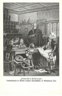 Luther in der Familie; Verlag, Druckerei: Fischer + Wittig Leipzig; Martin Luther