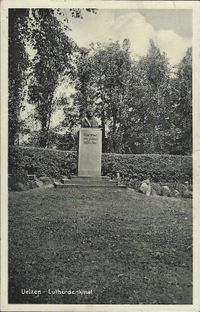 Lutherdenkmal in Uelzen, Ecke Ebstorfer/L&uuml;neburger Stra&szlig;e, wurde 1927 zur 400-Jahr-Feier der Reformation im F&uuml;rstentum L&uuml;neburg