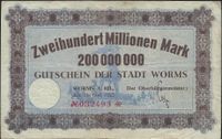 Hagendenkmal Worms am Rhein, Notgeldschein Worms; Haus zur M&uuml;nze Worms, Hyperinflation