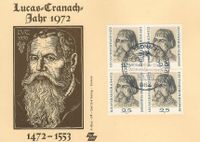 Sauer, Michel-Katalog-Nr:. Bund 718; Lucas Cranach der &Auml;ltere; Lucas Cranach d.&Auml;.; Luther Briefmarken,