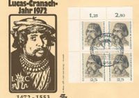 Sauer, Michel-Katalog-Nr:. Bund 718; Lucas Cranach der &Auml;ltere; Lucas Cranach d.&Auml;.; Luther Briefmarken,